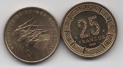 Equatorial Guinea - 25 Francos 1985 UNC Lemberg-Zp Cover