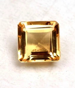 17.40 Ct Natural Orange Yellow Citrine Certified Emerald Cut Loose Gemstone - Picture 1 of 5