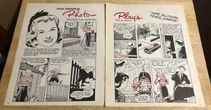 1949 JUNE ALLYSON - Vintage Photo-Plays 2 Page Comic Strip - Bild 1 von 2