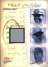 2003 Fleer Platinum Heart of the Order Game Used Card #SS Sammy Sosa Jsy