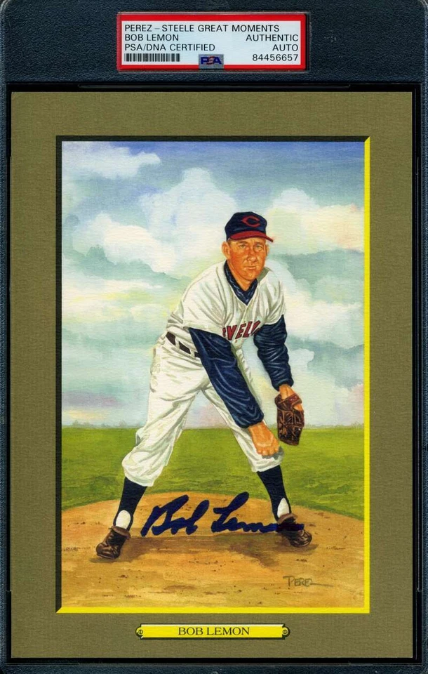 Bob Lemon PSA DNA Coa Slabbed Signed Perez Steele Great Moments Autograph - Image 1 of 1