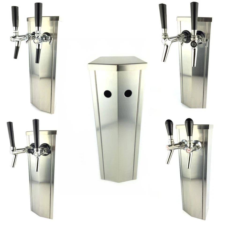 Schanksäule Zapfsäule 2 leitig aus Edelstahl mit oder ohne Zapfhahn Zapfanlage
