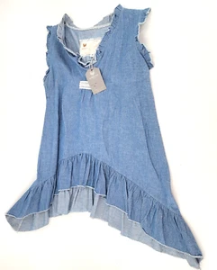 NWT Farmhouse Frocks Womens Small Denim Dixie Tunic Sleeveless - Picture 1 of 4