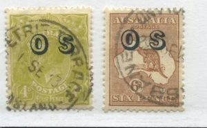 Australia 1932 overprinted 4d and 6d OS Officials mint o.g. hinged - Picture 1 of 1