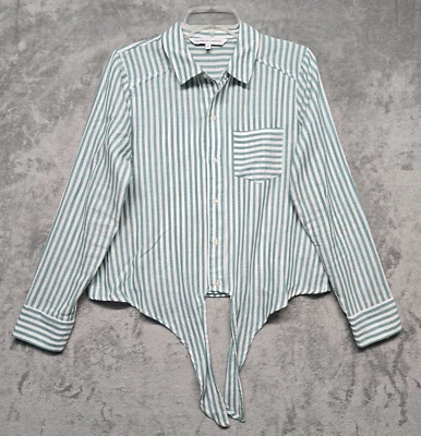 Top de cupcakes y cachemir para mujer mediano verde blanco a rayas corbata frontal informal Foto 1 de 4