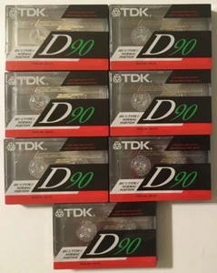 NEW Lot Of 7 TDK D90 90 Minute High Output SEALED Blank Audio Cassette Tapes - Picture 1 of 2
