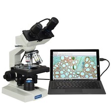 40X-2500X Binocular Lab Compound LED Microscope w Mechanical Stage+USB Camera