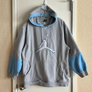Nike Jumpman Jordan Hoodie UNC Tarheels grau mit blauem Besatz Herren M Kängurutasche - Bild 1 von 11