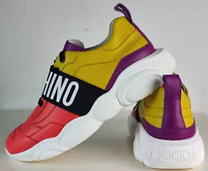 MOSCHINO TEDDY BEAR RUN SNEAKERS Shoes Herren Designer Schuhe Bunt Gr.42 NEU - Bild 1 von 21