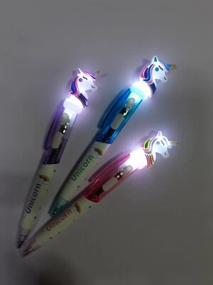Light-Up UNICORN PEN, FUN for Office School Writing Stationery Gifts - 3 colors - Image 1 of 4
