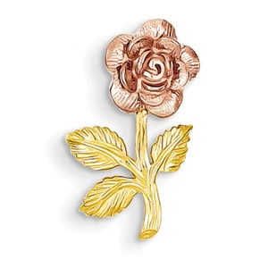 14k Yellow Gold Mini Pink Flower Chain Slide K1806 - Picture 1 of 1