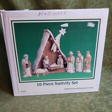 NATIVITY SET CRECHE Handcrafted Hand-painted 10-piece NEW Inbox RESIN Christmas