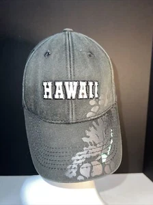 Hawaiian Headware Hawaiian Islands Distressed Black  Adjustable Hat Cap EUC! - Picture 1 of 8