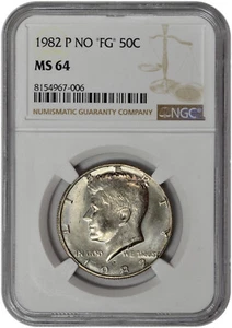 1982 P No "FG" 50C Kennedy Half Dollar NGC MS 64 New Holder - Picture 1 of 2