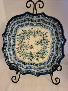 Unikat Polish Pottery Fluted 10.5" Plate B. Fidelus #626 Hand Made Poland - Picture 1 of 6