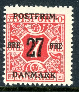Denmark 1918 Definitive 27o/7o Rose Perf 14x14½ Scott #147 MNH K628 - Picture 1 of 6