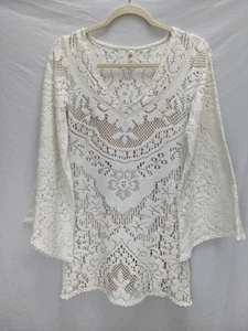 Spell and the Gypsy Collective Fleetwood White Lace Crochet Mini Dress Size XS - Picture 1 of 16