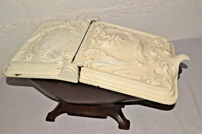 Antique LFB Victorian Dragon FIREPLACE Coal Scuttle Ash Bin Cast Iron Enamel - Image 1 of 4