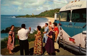 Autobús turístico postal OAHU Hawaii de colección años 60 / WAIMEA BAY / Nani Li'i S-181 - Imagen 1 de 2