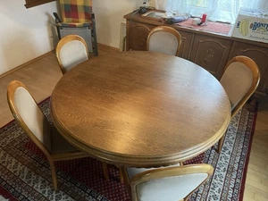 Esstisch mit 6 Stühlen gebraucht massivholz - Bild 1 von 9
