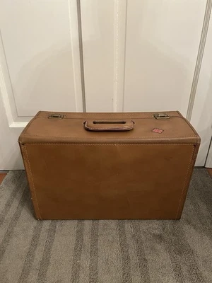 复古 Leathercraft Airline Pilot Salesman 棕色皮革公文包 阅读 — 第 1/4 张图片