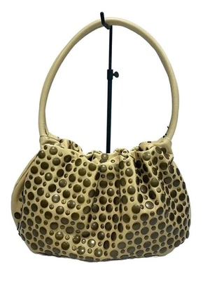 Bolsa tote Sonia Rykiel cravejada dominó couro bege - Imagem 1 de 4