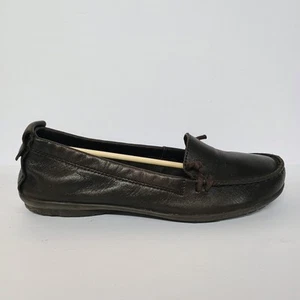 Hush Puppies HPO2 FLEX Leather Slip-On Shoe Chocolate Brown Sz 8 WIDE Loafer EUC - Picture 1 of 7