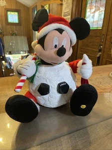 Gemmy Disney animierter Mickey Mouse Schneeball singend und beweglich Weihnachten Spaß - Bild 1 von 8