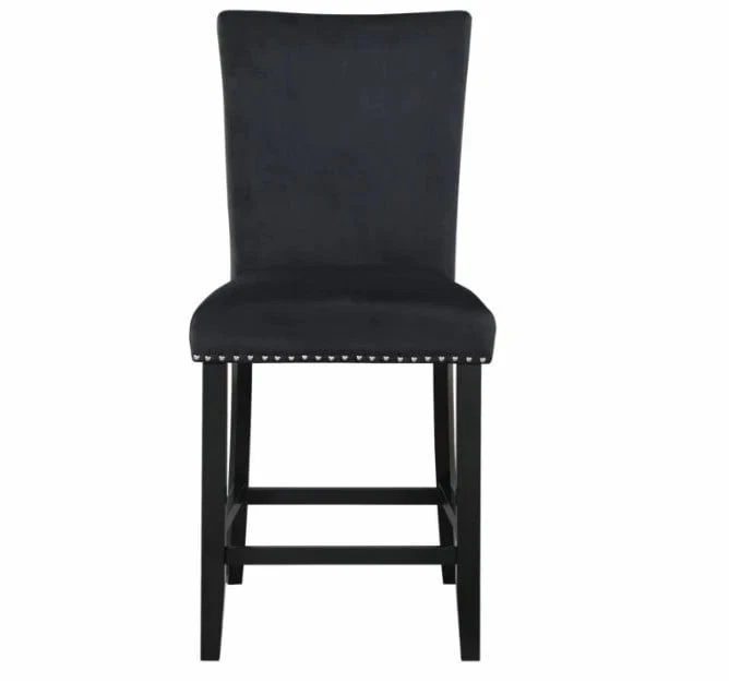 Taburete de bar de terciopelo negro Global Furniture USA D04BS-BLK Foto 1 de 3