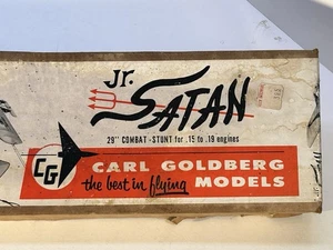 Vintage 60's Carl Goldberg Jr. Satan 29" Balsa Model Plane Kit G20-295 - Unbuilt - Picture 1 of 9
