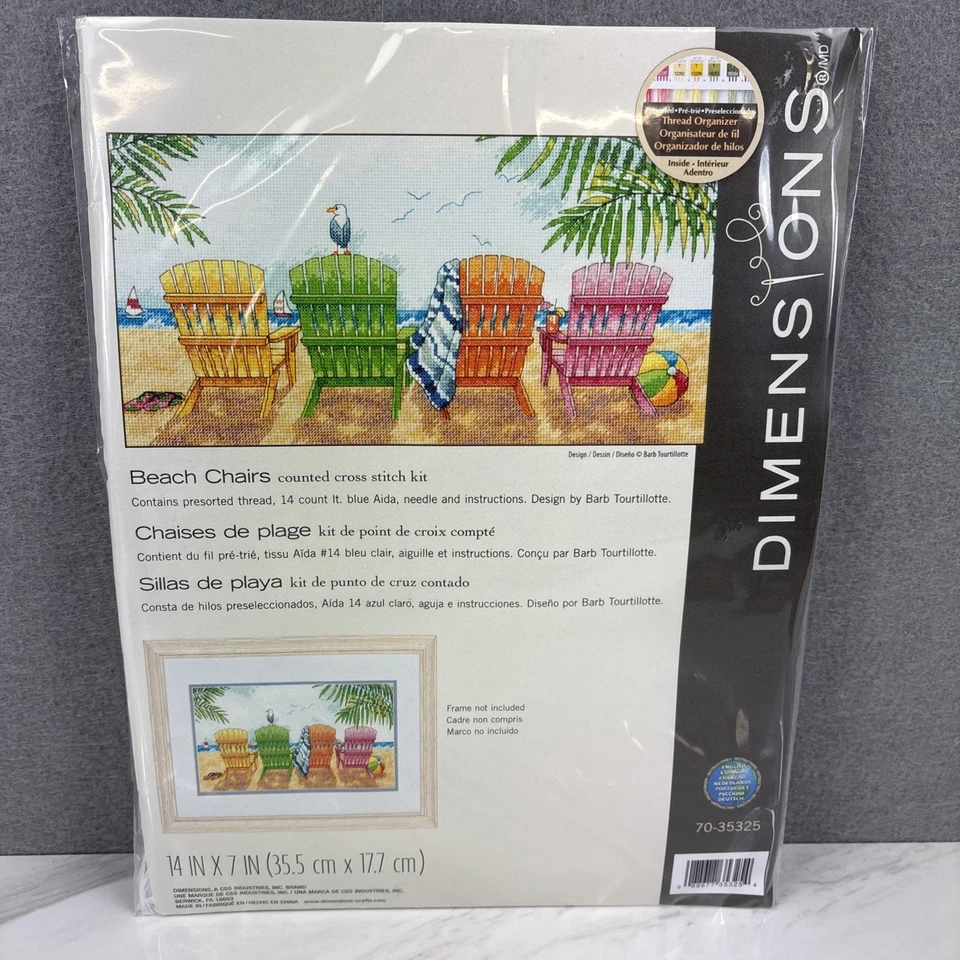 Dimensions Beach Chairs Counted Cross Stitch Kit - 440392