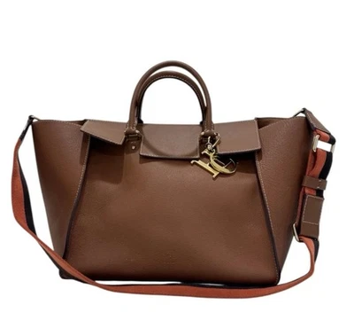 Bolso de Mano Carolina Herrera Vendome Cuero Marrón Correa Y Dije Foto 1 de 3