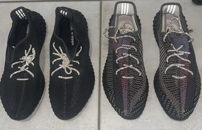 Size 16 - adidas Yeezy Boost 350 V2 Low Black Non-Reflective Lot Of 2 - Image 1 of 4