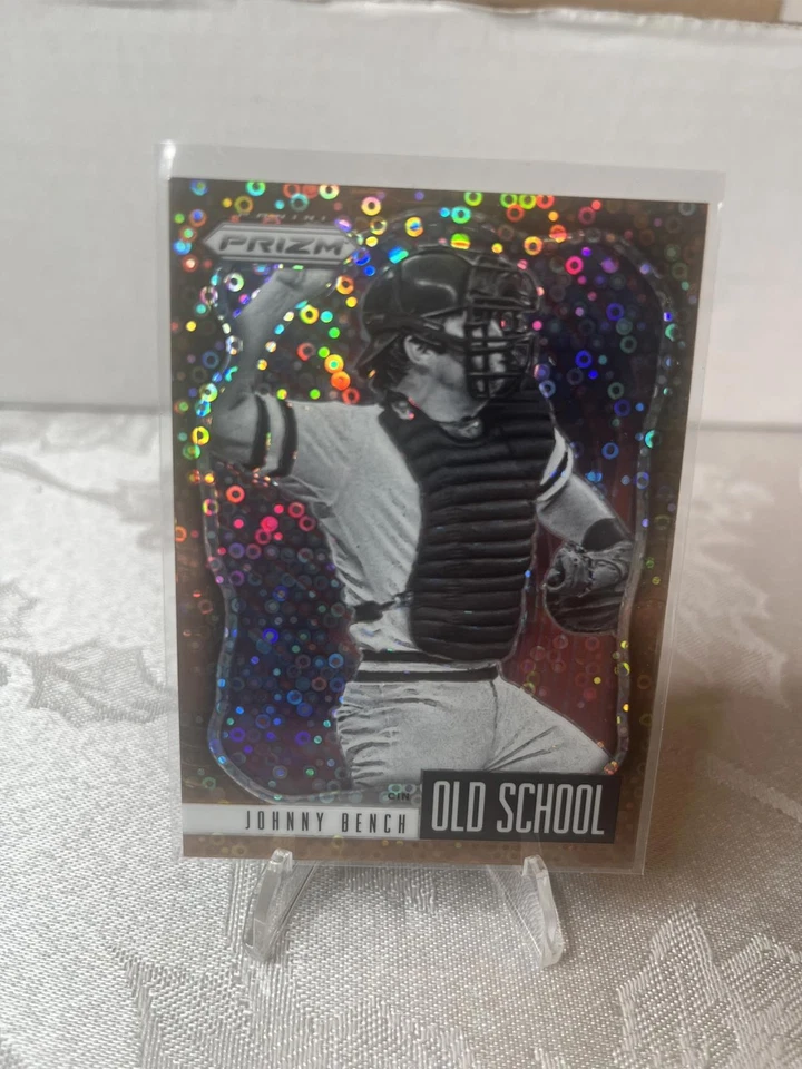 Tarjeta coleccionable deportiva Johnny Bench Old School Prizm - edición limitada 01/40 Foto 1 de 2