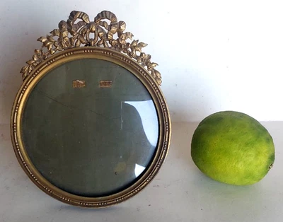 Ancien Cadre Photo En Laiton Ou Bronze Louis XVI Antique Picture Frame Miniature - Photo 1/4