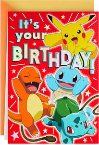 Pokémon Pop Up Geburtstagskarte für Kinder (Pikachu, Squirtle, Charmander, Bulbasaur) - Bild 1 von 14