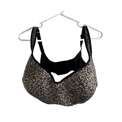 Sujetador Olga para mujer 42G negro tostado acolchado con aros correas ajustables 4 ganchos guepardo Foto 1 de 4