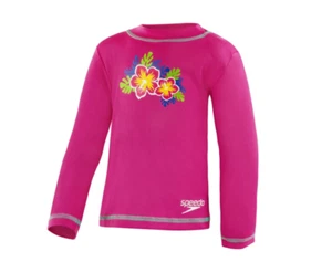 NEW- Speedo CB Toddler Long Sleeve Rash Guard Raspberry Rose MEDIUM - Picture 1 of 2