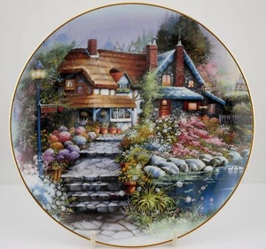 Beautiful Andres Orpinas The Cottage on Swan Lake FM Collectors Plate - Picture 1 of 2