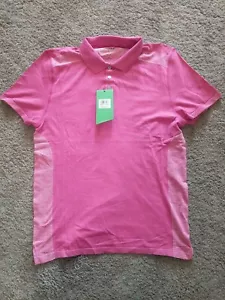 Skechers Go Golf performance seamless polo shirt SZ L Fuchia pink modern fit - Picture 1 of 8