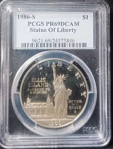 1986-S PR69DCAM STATUTE OF LIBERTY COMMEMORATIVE SILVER DOLLAR. -#SL0049 - Picture 1 of 2