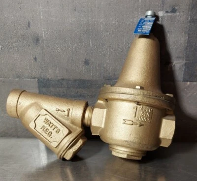 WATTS PRESSURE REGULATOR MODEL M2/M3 223 S. 1" STD 25-75 PSI w/Fitting as Shown. - Image 1 of 4
