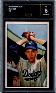 1953 Bowman #14 Billy LOES - GMA 5 - Brooklyn Dodgers - Picture 1 of 2