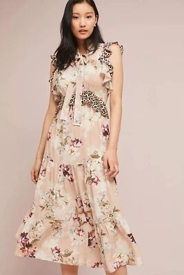Maxi Vestido Kashel Anthropologie Sedona Floral Seda Talla 4 Foto 1 de 4