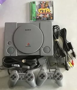Sony Playstation One (PS1) Console Bundle Lot Complete w/ 2 Controllers and Game - Picture 1 of 10