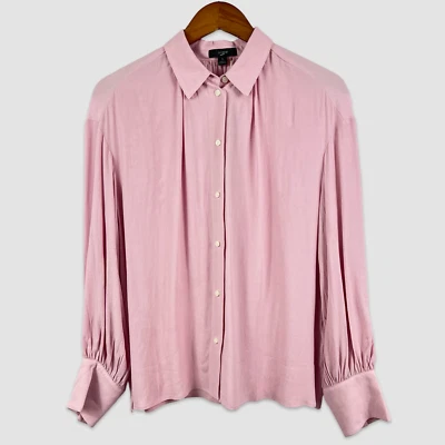Blusa Top J Crew Mujer Nueva con Etiquetas Talla Pequeña Manga Larga Con Botones Orquídea PInk Foto 1 de 4