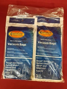 Vacuum Bags Type U EnviroCare Technologies Royal Dirt Devil Swivel Glide Magnum - Picture 1 of 10