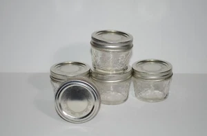 Ball Jelly Jam Jars Quilted Diamond Crystal, Lids Canning - Picture 1 of 4