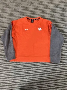 Nike Clemson Tigers Sideline Crew Neck Sweatshirt Women's M Orange Grey Pullover - Picture 1 of 6
