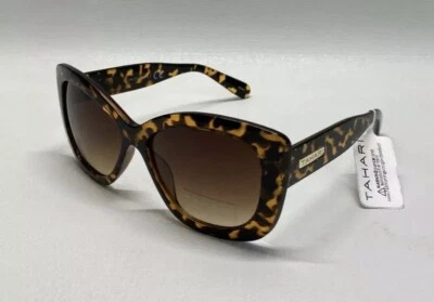 Nuevas gafas de sol Tahari de gran tamaño marrón tortuga lentes degradadas TH558 Foto 1 de 4